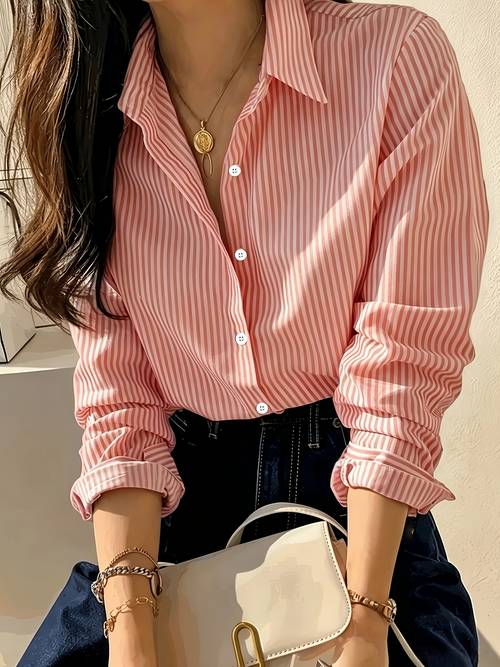 item picture womens striped commuter elegant shirt