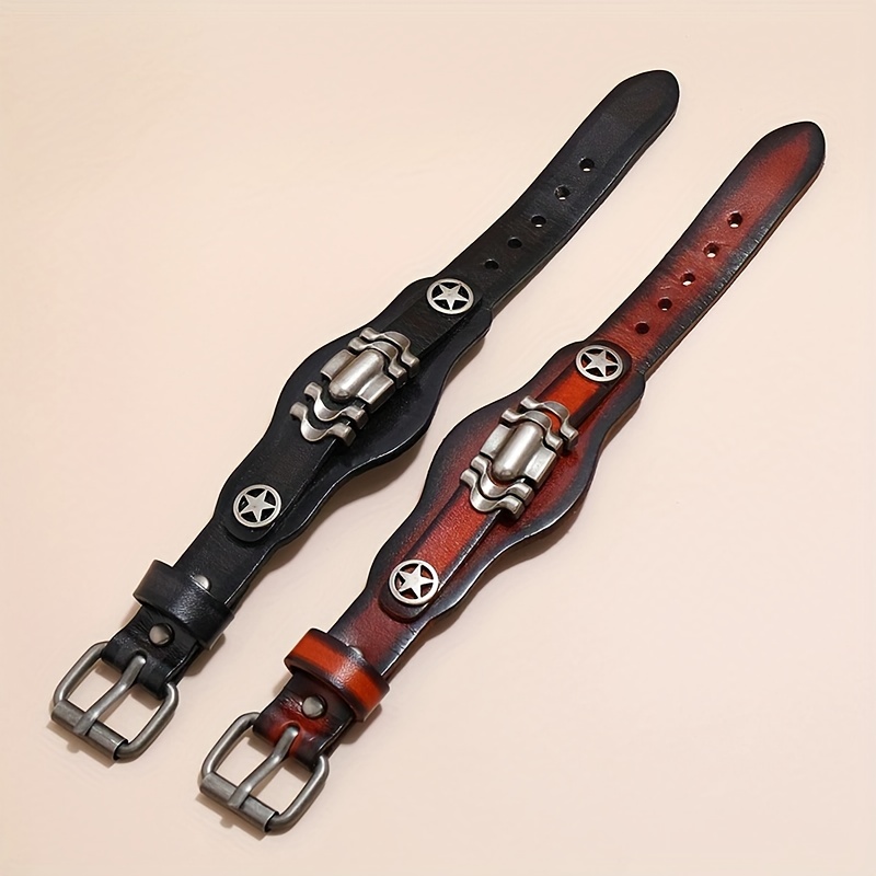 Retro Hand Jewelry Minimalist PU Bracelet for Men