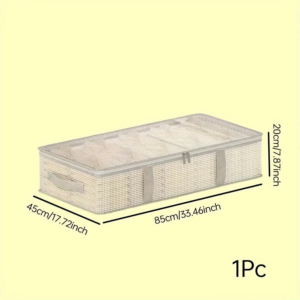 1pc Under Bed Storage Bag With Reinforced Handles, Pvc Waterproof Bed Bottom Storage Bag, Transparent Large Capacity Storage Organizer Bag For Comforter, Blanket, Bedding, Quilt, Clothes