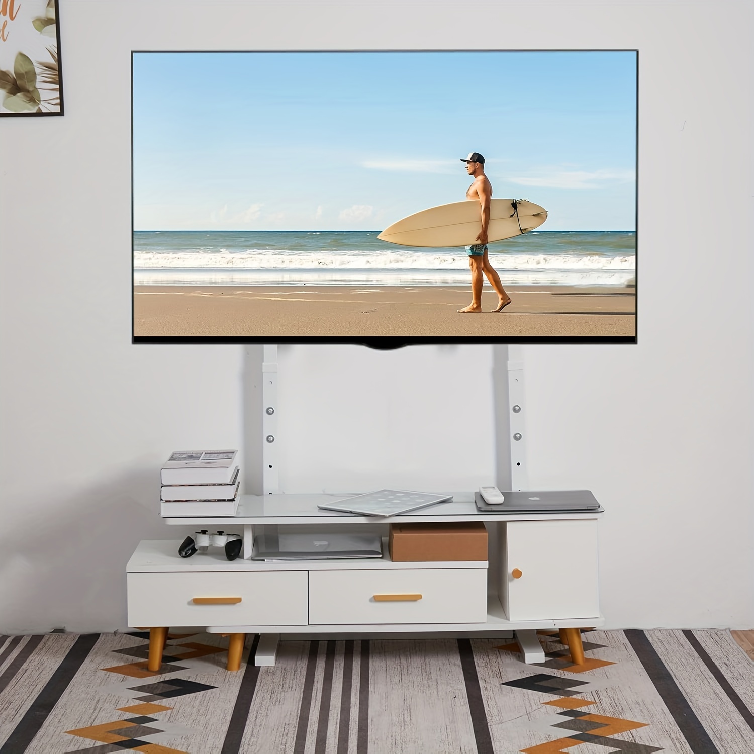   floor   standing tv mount bracket height adjustable tall tv stand for 32 100 flat panel led lcd screens max vesa 800  up to loading weight 40kg