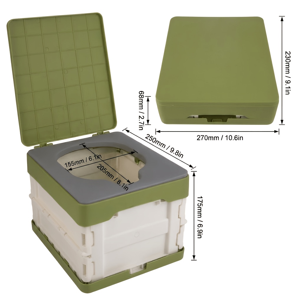 Portable Folding Camping Toilet, Compact Emergency Toilet For Outdoor Activities, Travel, Car Trips, Hiking And Fishing, Space Saving Design
