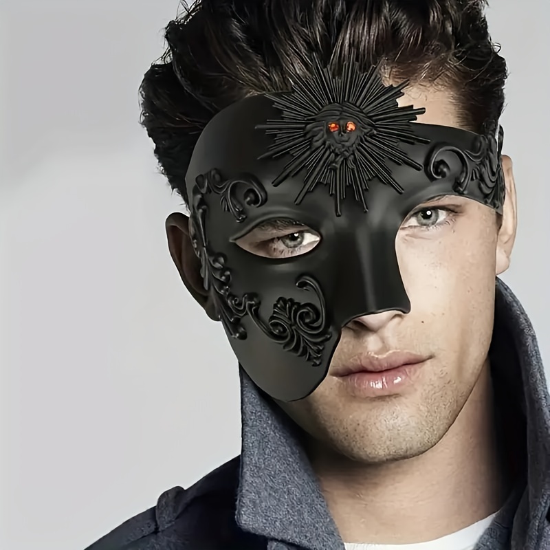 

Vintage -inspired Men's Half Face Mask - Halloween, Christmas & Carnival Parties, High-quality Plastic