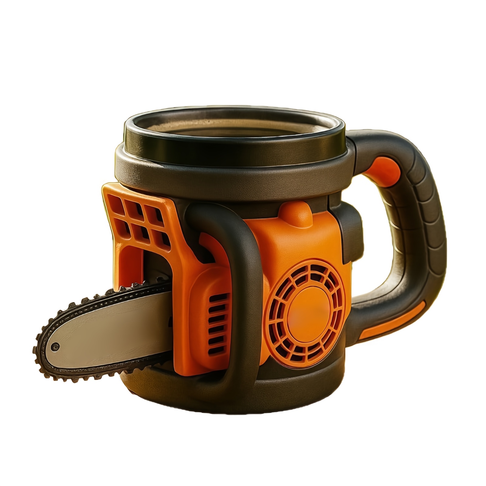 400ml Fun Chainsaw Drinkware Coffee Cups For Kitchen Bar, Creative Decorative Cup Stylish Desktop Ornament Unique Gift For Guys Trendy Office Accessory Handle Large Capacity Water Cup Coffee Mug