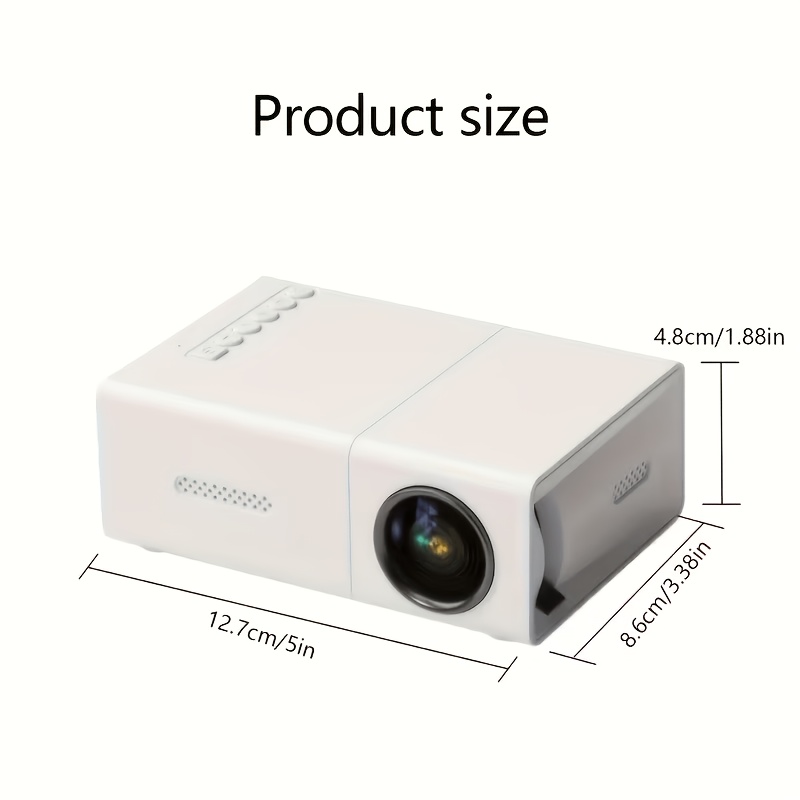 TEMU Portable Mini Projector Usb-powered Suitable For Smartphones/tablets, Built-in Speaker & Remote, Full Hd Compatible Projector For Home Theater,
