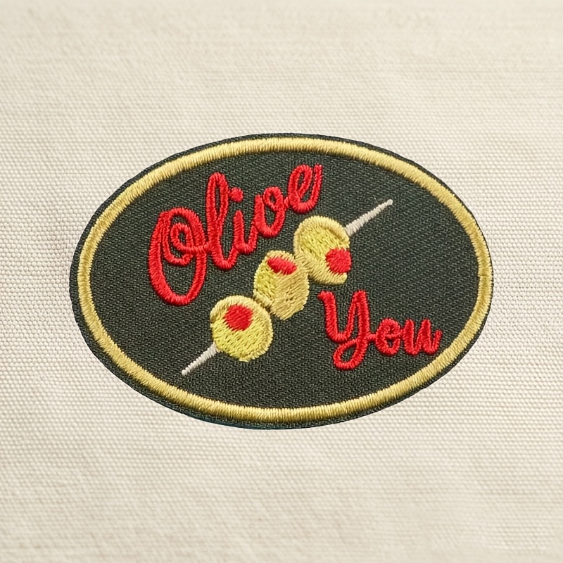 TEMU Lot de 1 patch thermocollant Olive You, patchs brodés
