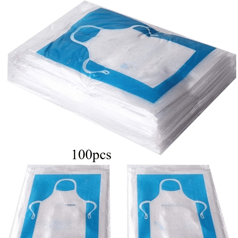 100pcs Disposable Transparent Pet Aprons - Perfect For Cooking, Serving, Bbqs & More