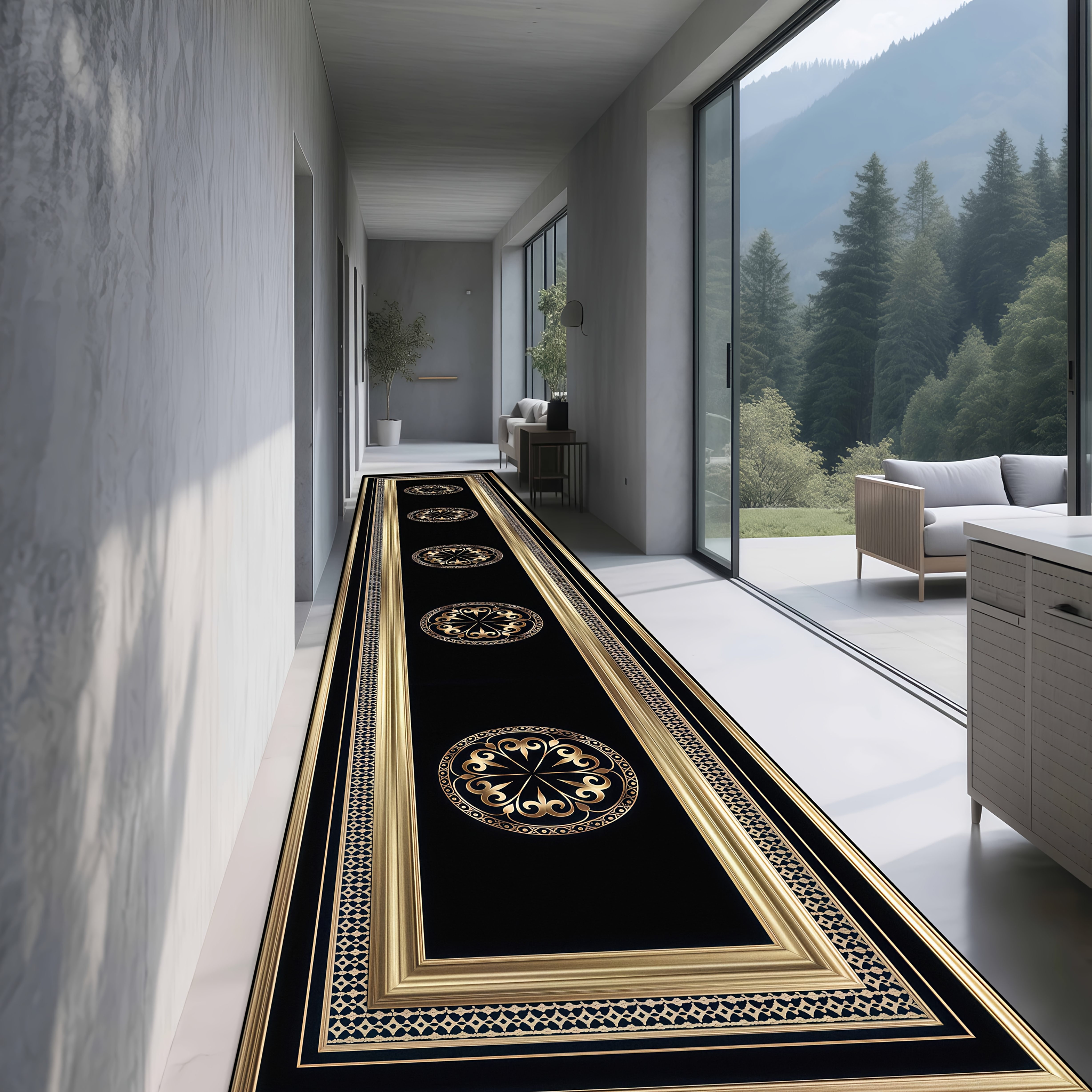 TEMU Sea Freight [] 1pc, Modern Nordic Fashion Print Living Room Corridor Carpet, Kitchen Machine Washable Carpet Mat, Hotel Decoration Rectangular