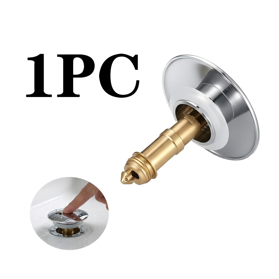 TEMU Spring Plug/bounce Valve Bathroom Sink Bathtub Replacement, Made Of Stainless Steel Waste Easy Lift Click- Stopper Spring Bounce Drain Plug