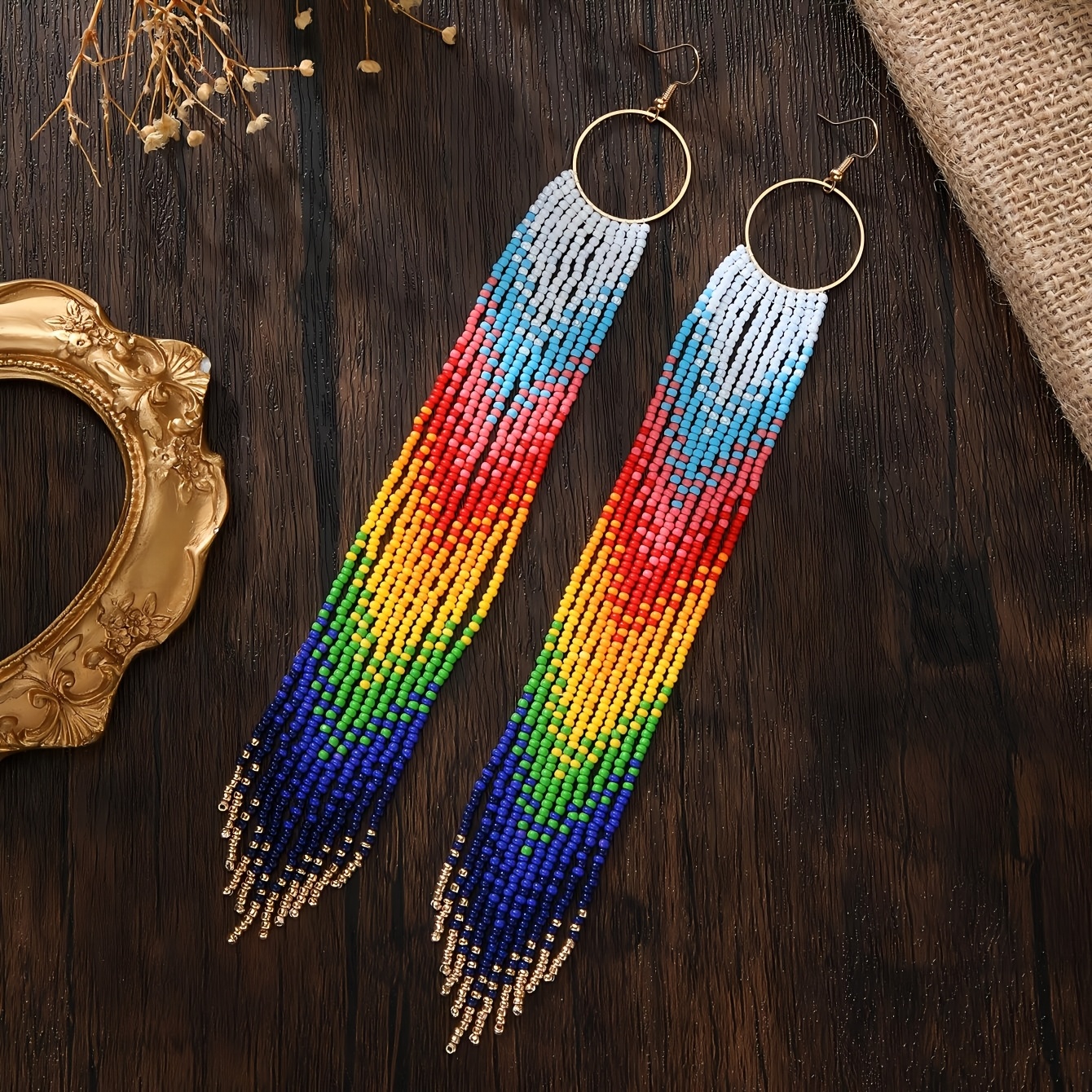 2pcs Bohemian Beaded Vacation Earrings Set