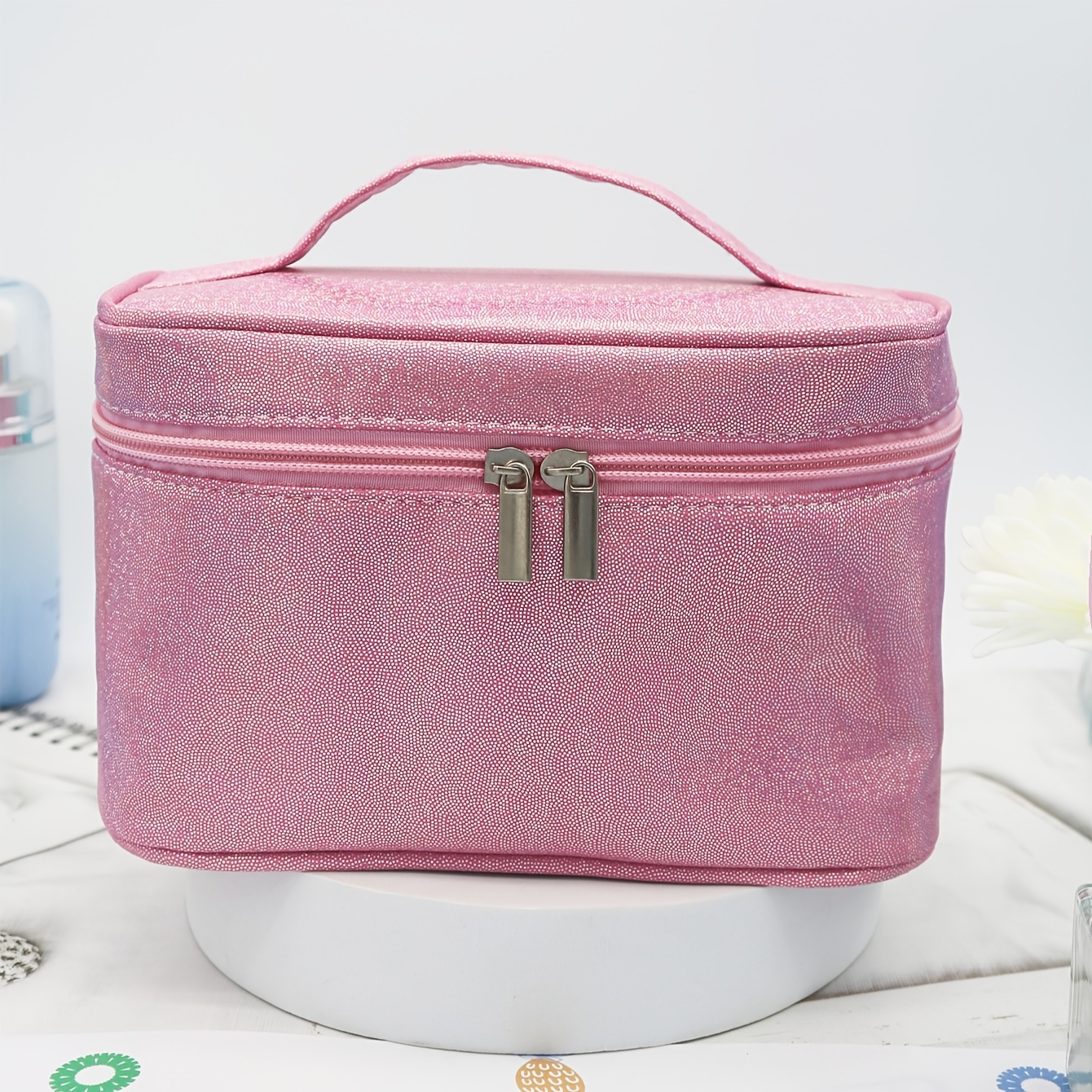 

1pc Popular Makeup Bag Glitter Hot Selling Clutch Makeup Bag Portable Makeup Tool Bag Foldable Travel Women's Makeup Storage