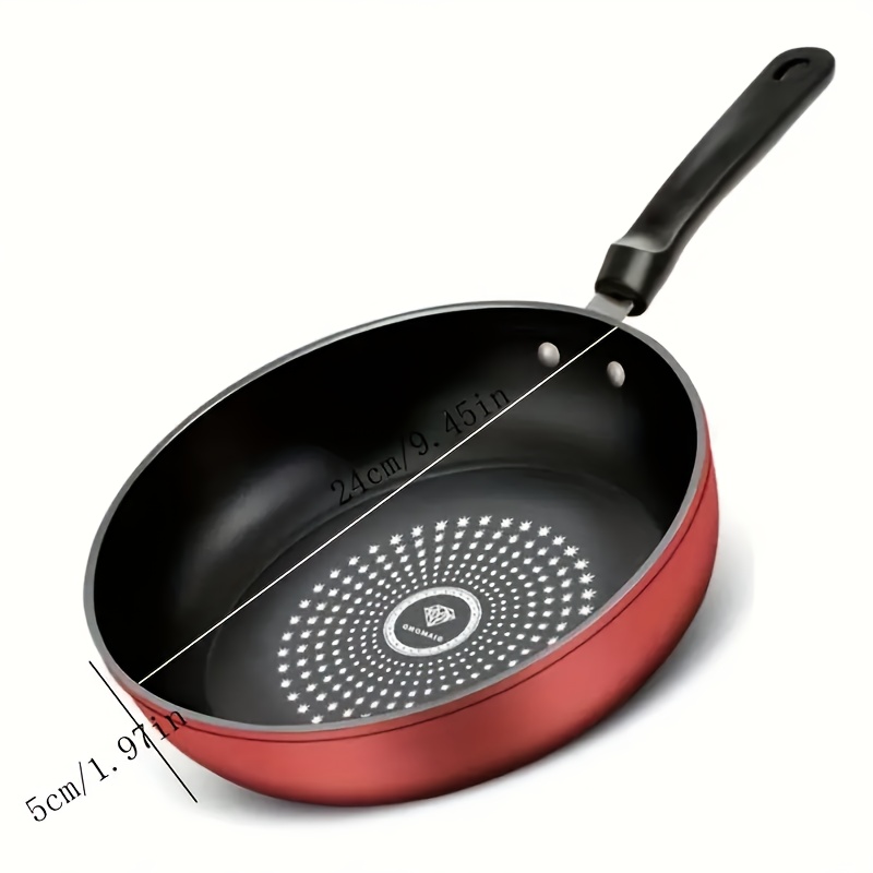 cast nonstick fry pan dishwasher safe induction compatible lightweight smokeless frying pan for gas stovetops with stainless steel handle for steak pancakes breakfast details 2