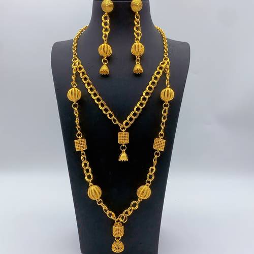 item picture 1 necklace 1 pair of earrings arabic style jewelry set golden plated beads design suitable for matching daily clothing party additions holiday gifts engagement wedding jewelry