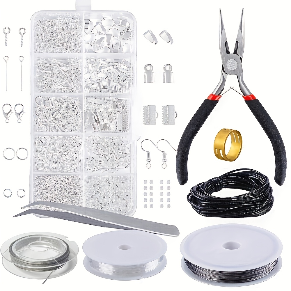 900pcs 1set/ Additions Sold Separately Jewelry Making Individual Box And Set For , 5 Colors, 10 Options, Beads Plier Tools Set Set Jewelry Additions Suitable For Adults And Beginners