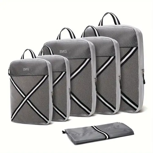 2 6 set nylon compression packing cubes lightweight travel organizer for suitcase multi use storage bags for sport washable