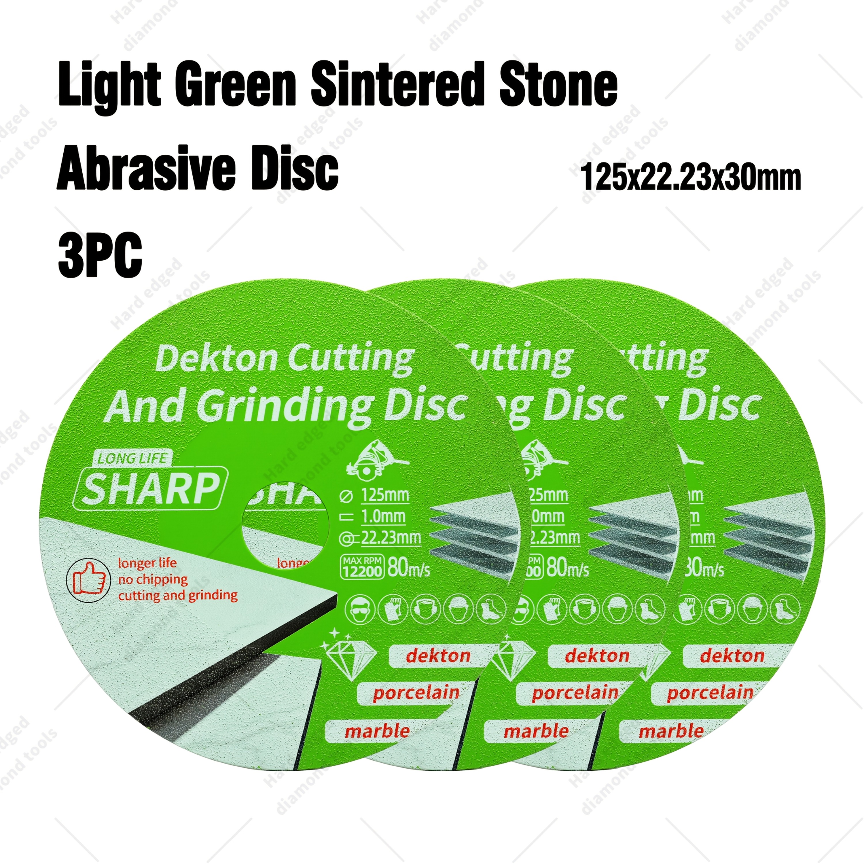 Image of 100/115/125mm Light Green Sintered Disc, 1.0mm Ultra Thin Diamond Cutting Grinding Wheel Dry Wet Dual Use For Porcelain Marble Tile Concrete Smooth Cutting Polishing Disc