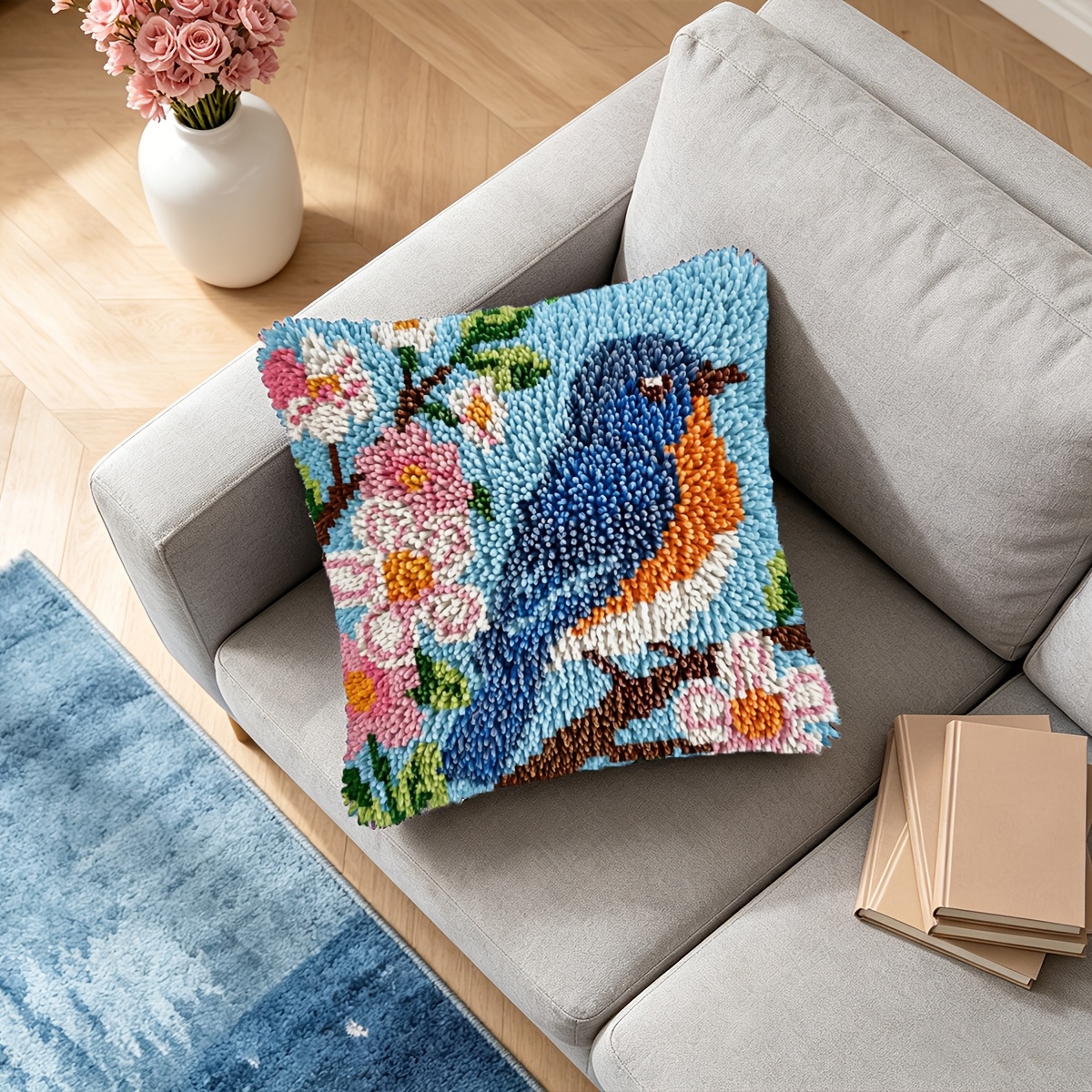 Crochet Pillowcase Set, Small Tan Bird Claw Pattern