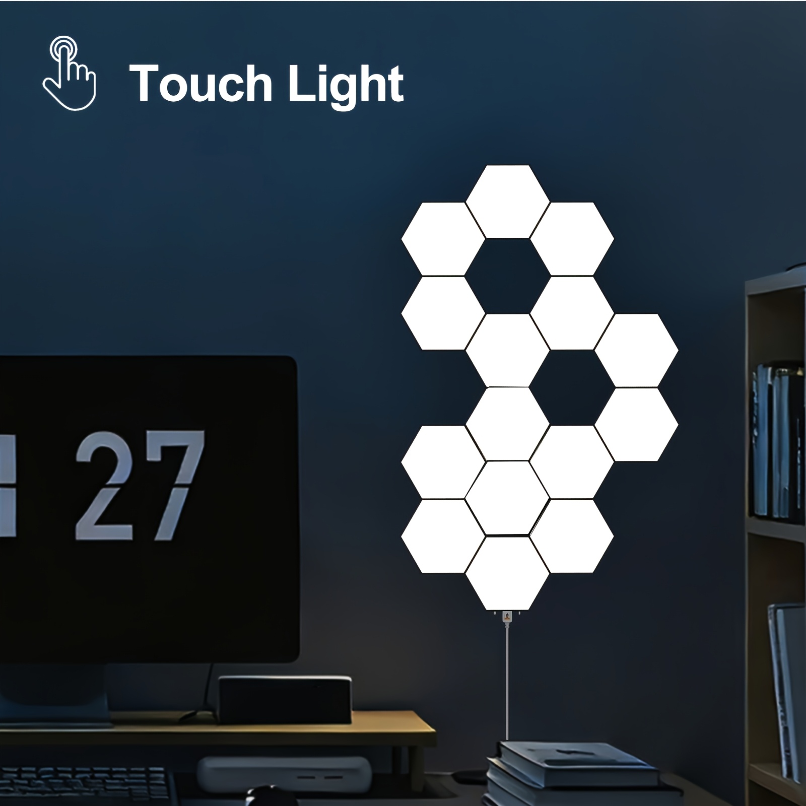 Smart Touch-Control Light with Hexagonal Modular Panel Design
