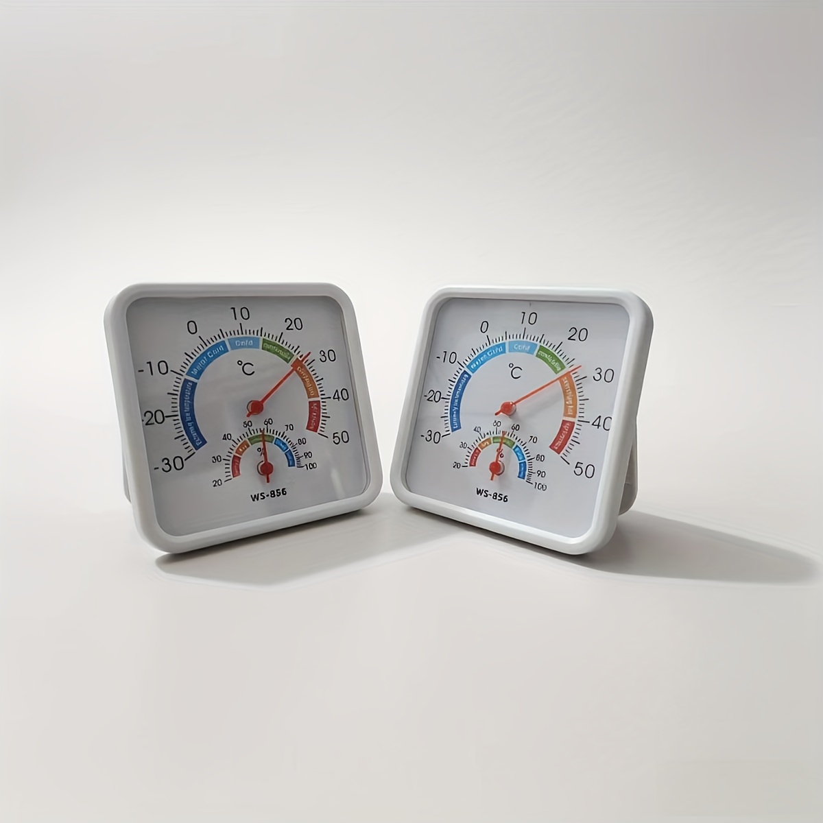 E-shop 1er-/2er-Pack Digitales Thermometer-Hygrometer für Zuhause, Gewächshaus und Innenbereich - Keine Batterie benötigt, Leicht ablesbare Anzeige,