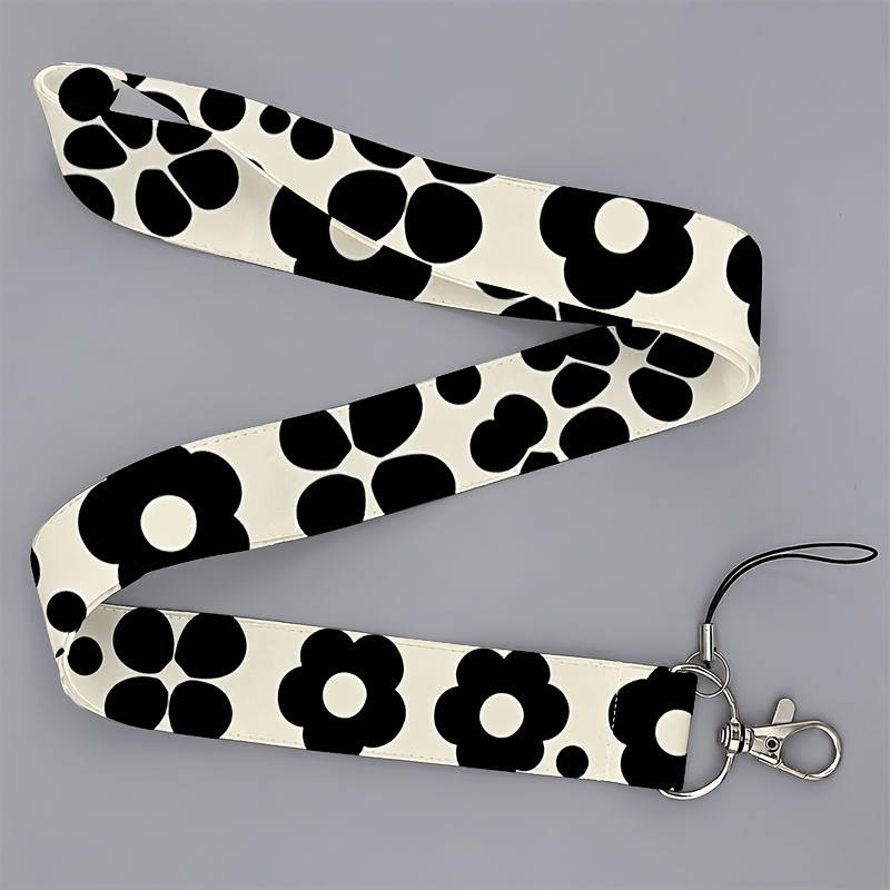 TEMU Cordón porta teléfono y tarjeta de identificación 2D estilo 1 con estampado floral minimalista - /, para trabajo y , para smartphones, tabletas,