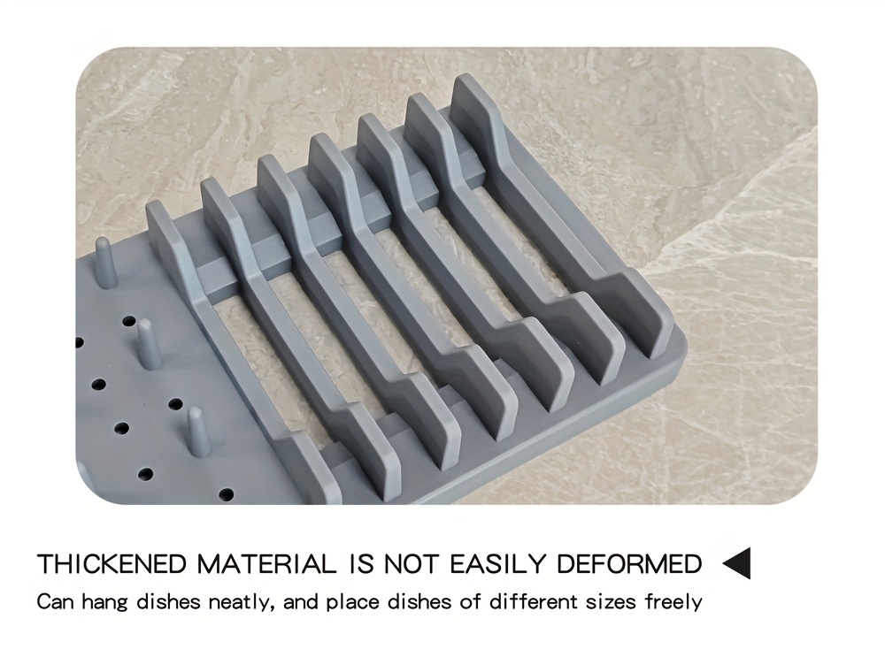 2pcs silicone dish storage rack set non punch collapsible kitchen countertop organizer with scratch resistant removable draining   organization for bowls and plates Product details 4