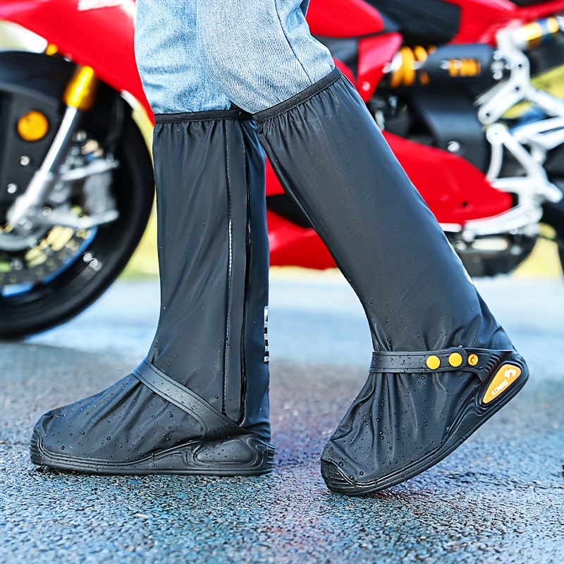  Fundas gruesas impermeables para zapatos de motocicleta,  reutilizables, protección para zapatos de ciclismo, nieve, lluvia, botas,  protector, Negro - : Deportes y Actividades al Aire Libre
