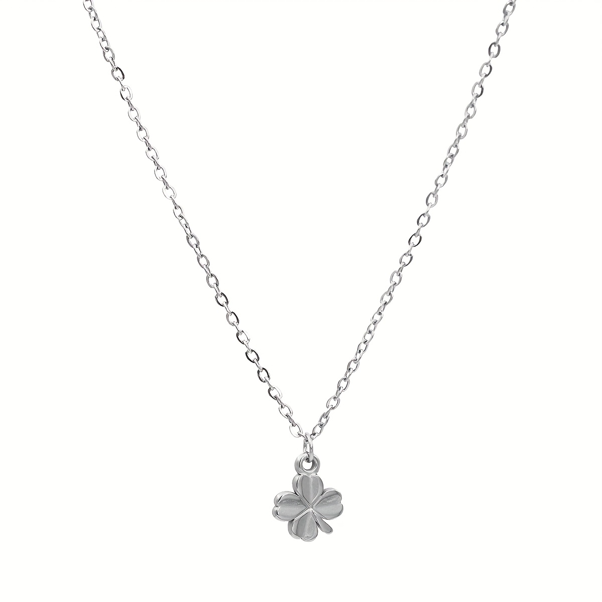 TEMU 1pc Collier à à en acier inoxydable de 40+5 cm, design minimaliste délicat, pendentif à , chaîne clavicule pour cadeaux de meilleure