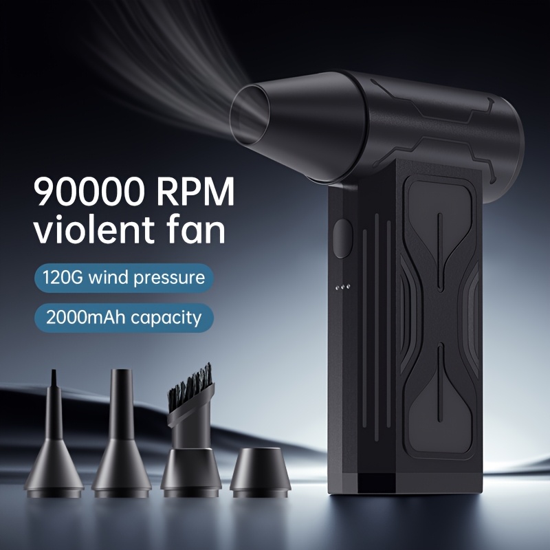TEMU Suceur d'air électrique réglable à 3 vitesses | 90000RPM, chargement Type-C, alimentation USB, batterie au lithium, applicable universellement