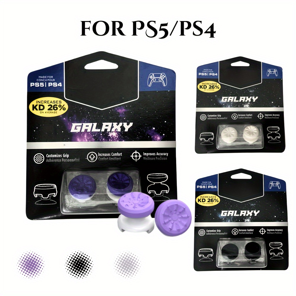 

2pcs Galaxy Thumbsticks For Ps5/ps4 Controllers, Tpu High & Mid-rise Design, Enhanced Gaming Experience, No Battery Included