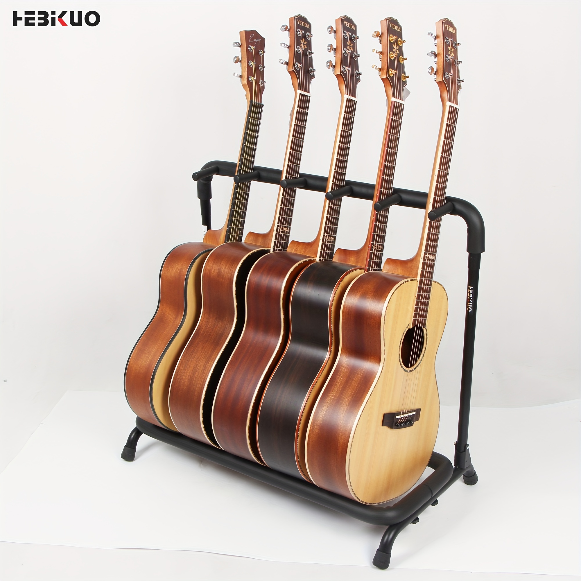 

Hebikuo Guitar Display Stand: 5-slot Acoustic Guitar Rack With Anti-rust And Non-slip Features