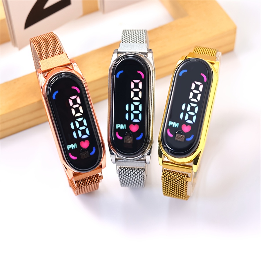 women's led electronic bracelet magnetic stainless Temu Mauritius