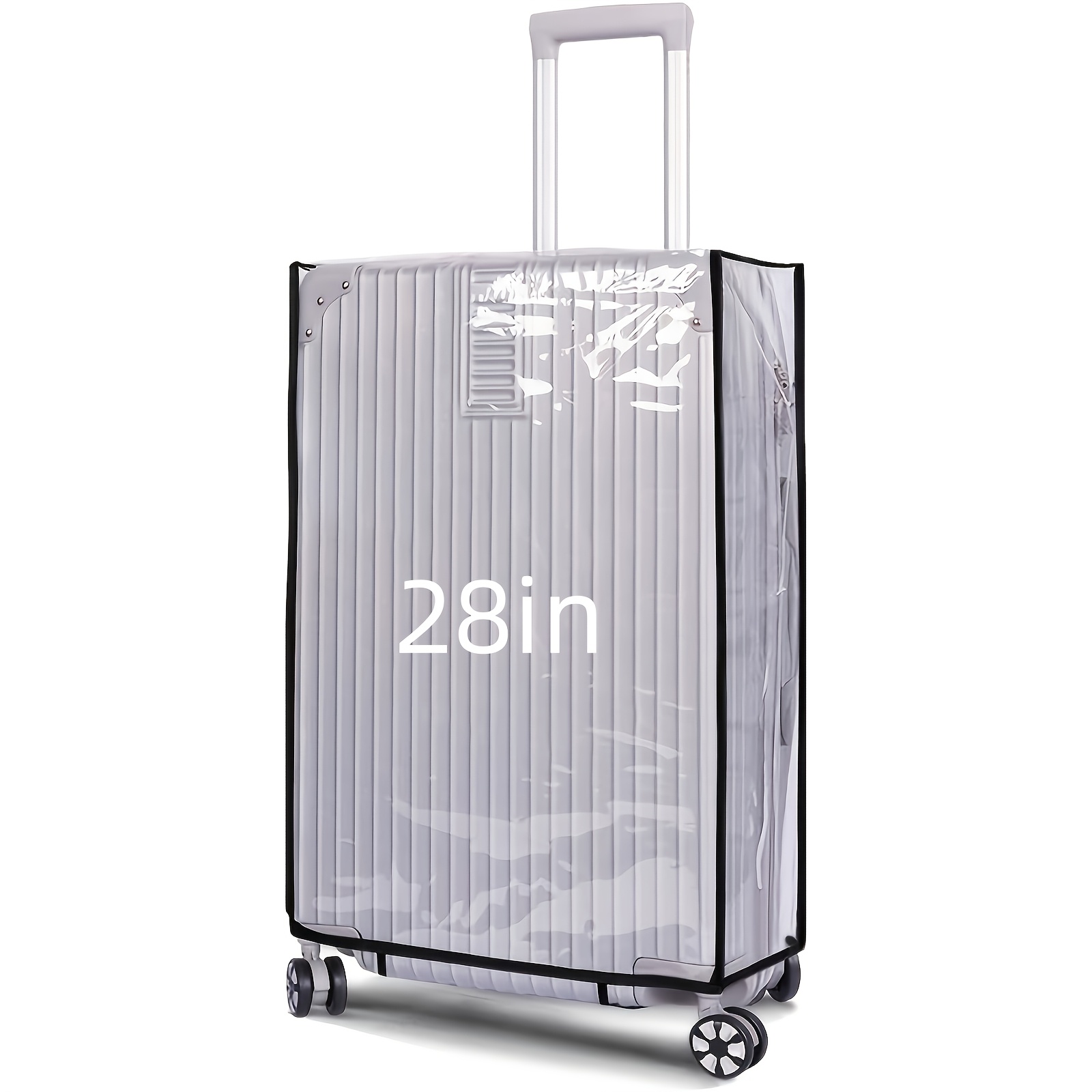 TEMU Transparent Thickened Wear-resistant Pvc Luggage Cover, 20/24/28 Inch Travel Suitcase Cover, Dirt-proof, , Scratch-resistant Transparent Stylish