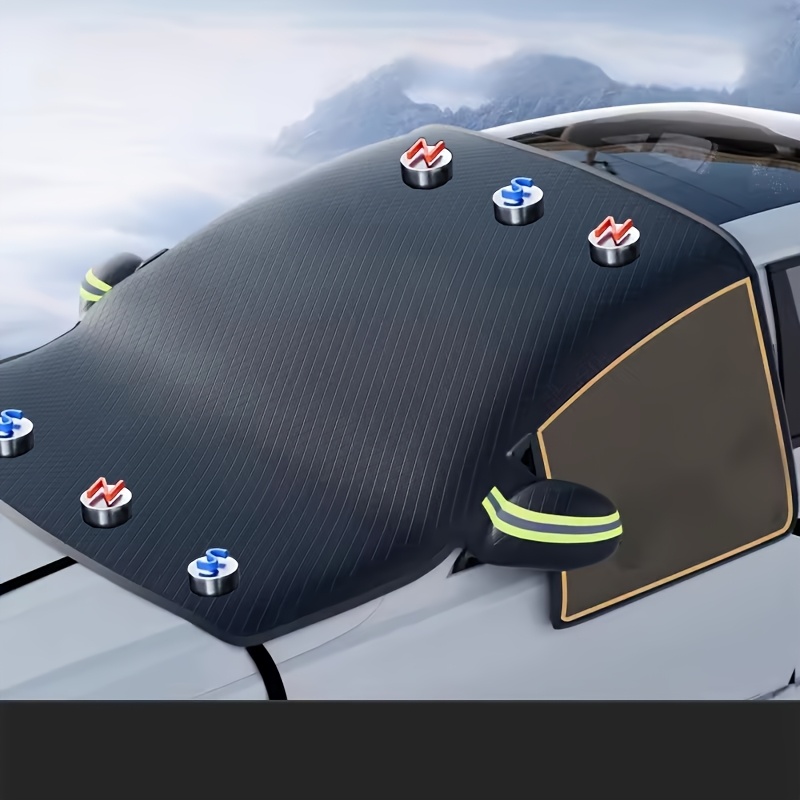TEMU Universal Fit Polyester Magnetic Snow For Cars, Trucks, , And Suvs, Double-sided Waterproof & Hail Protection Cover, Black, 102 X 45 Inches