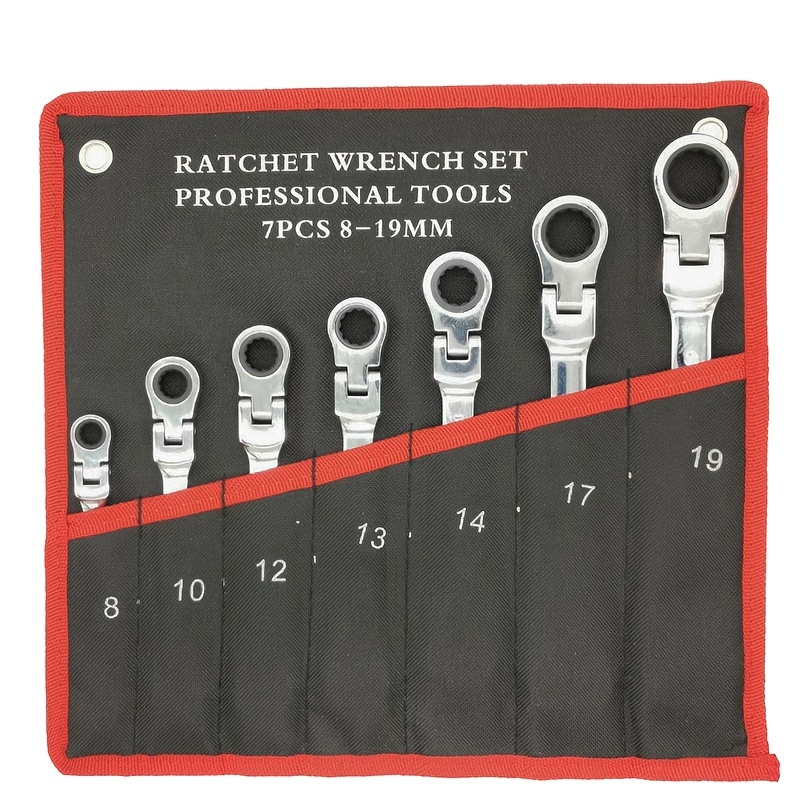 TEMU Adjustable Ratchet Wrench & Socket Set - Carbon Steel, Versatile Hand Tools For Auto Repair