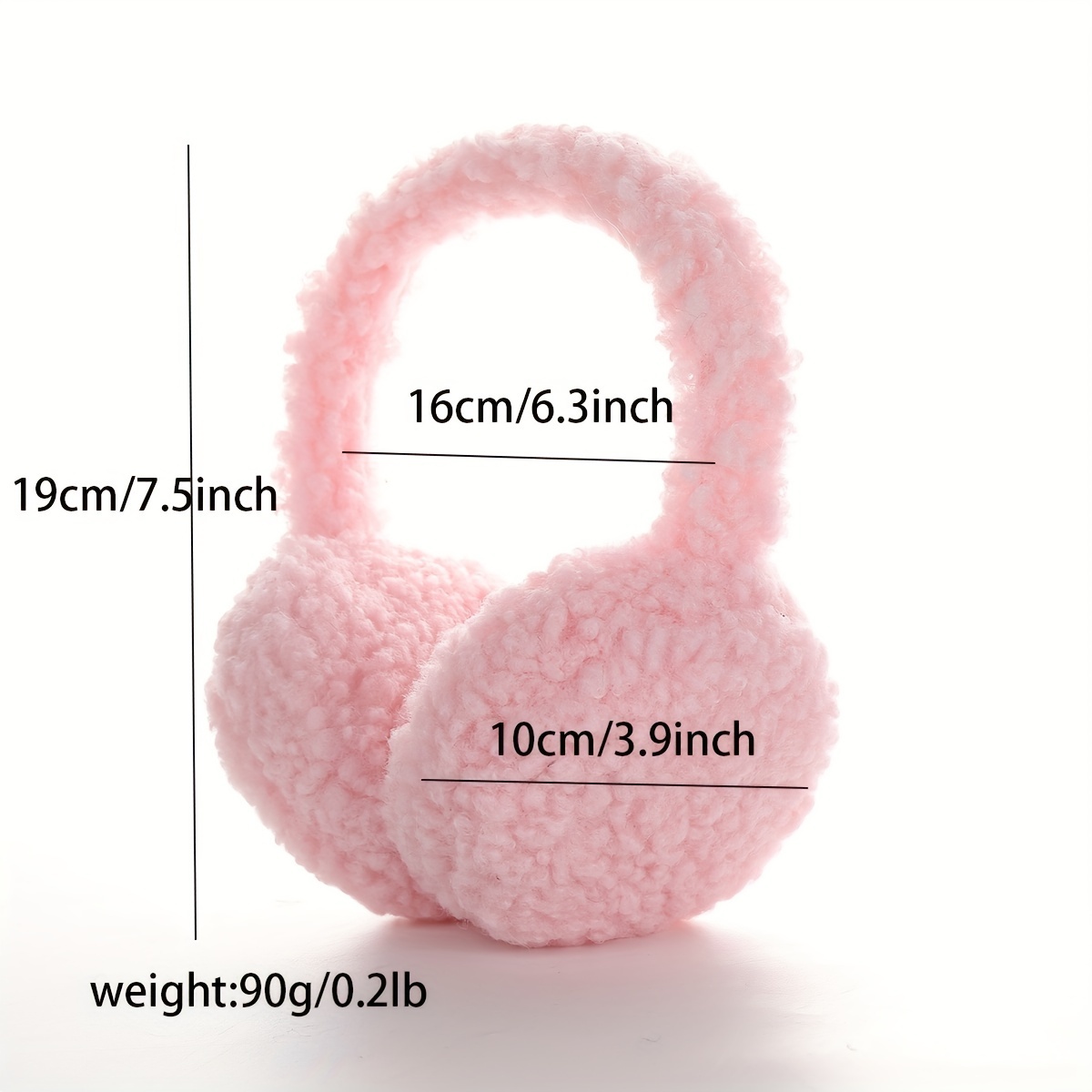 Soft Beige Ear Muffs Winter Headband with Fleece Lining