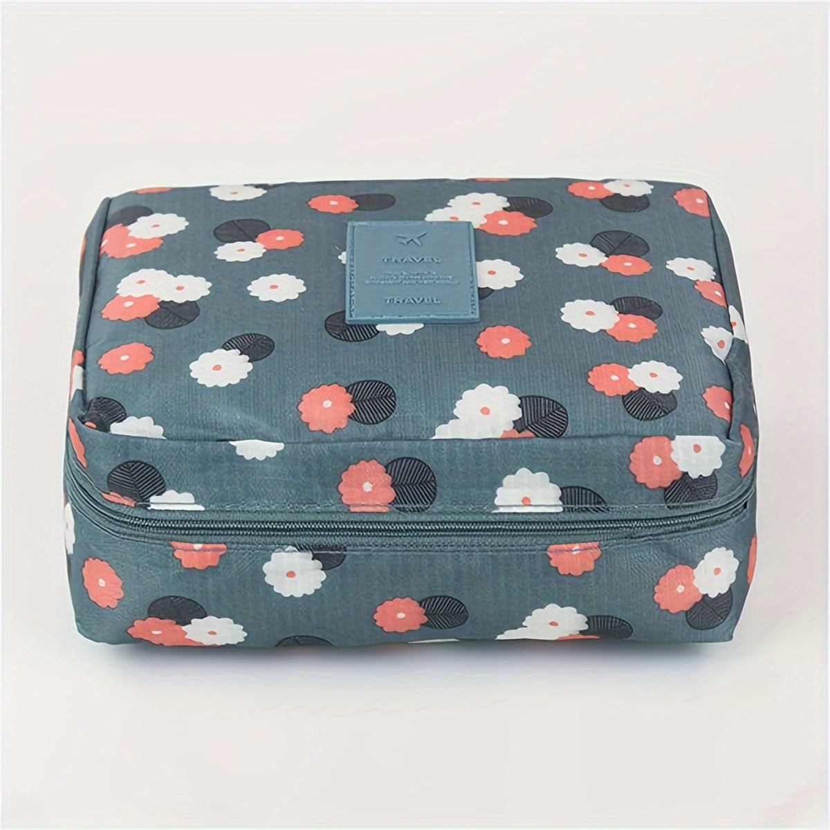 TEMU Cosmetic Bag Makeup , Portable Zippered Toiletry , Tsa Durable Polyester Organizer Random , Yiwu - 1 Piece