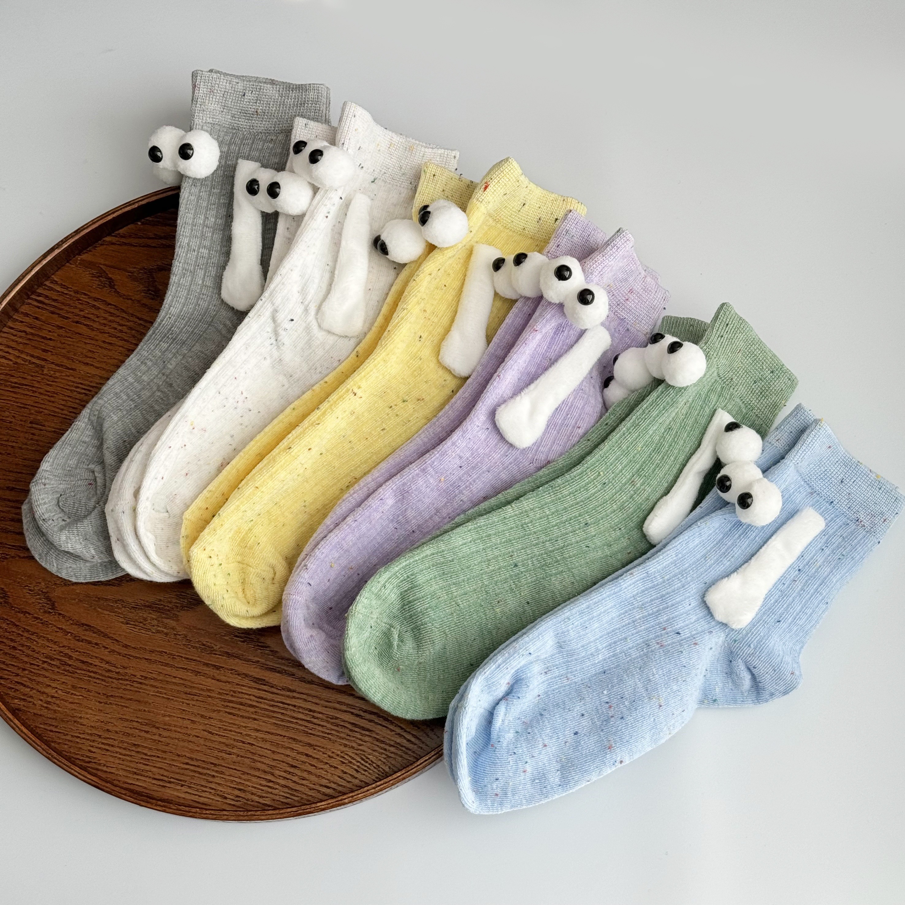 

6pcs Magnetic Hand-holding Socks - Mid-calf, Polyester , All