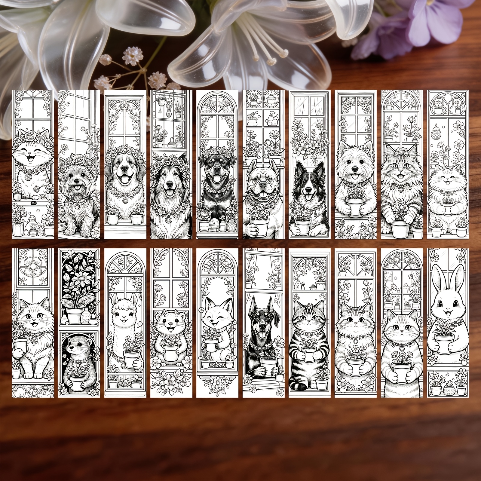 TEMU 20pcs Creative Animal Pattern Coloring Bookmarks, Suitable For , As Christmas, Halloween Gift For Book Lovers, For Students, , Teachers, Fun