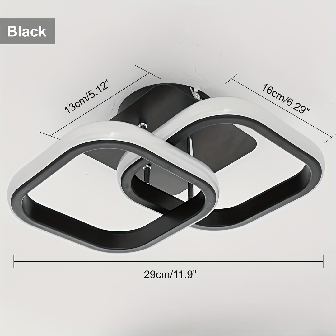 Modern Black White Square Ceiling Light with Adjustable Color Temperature