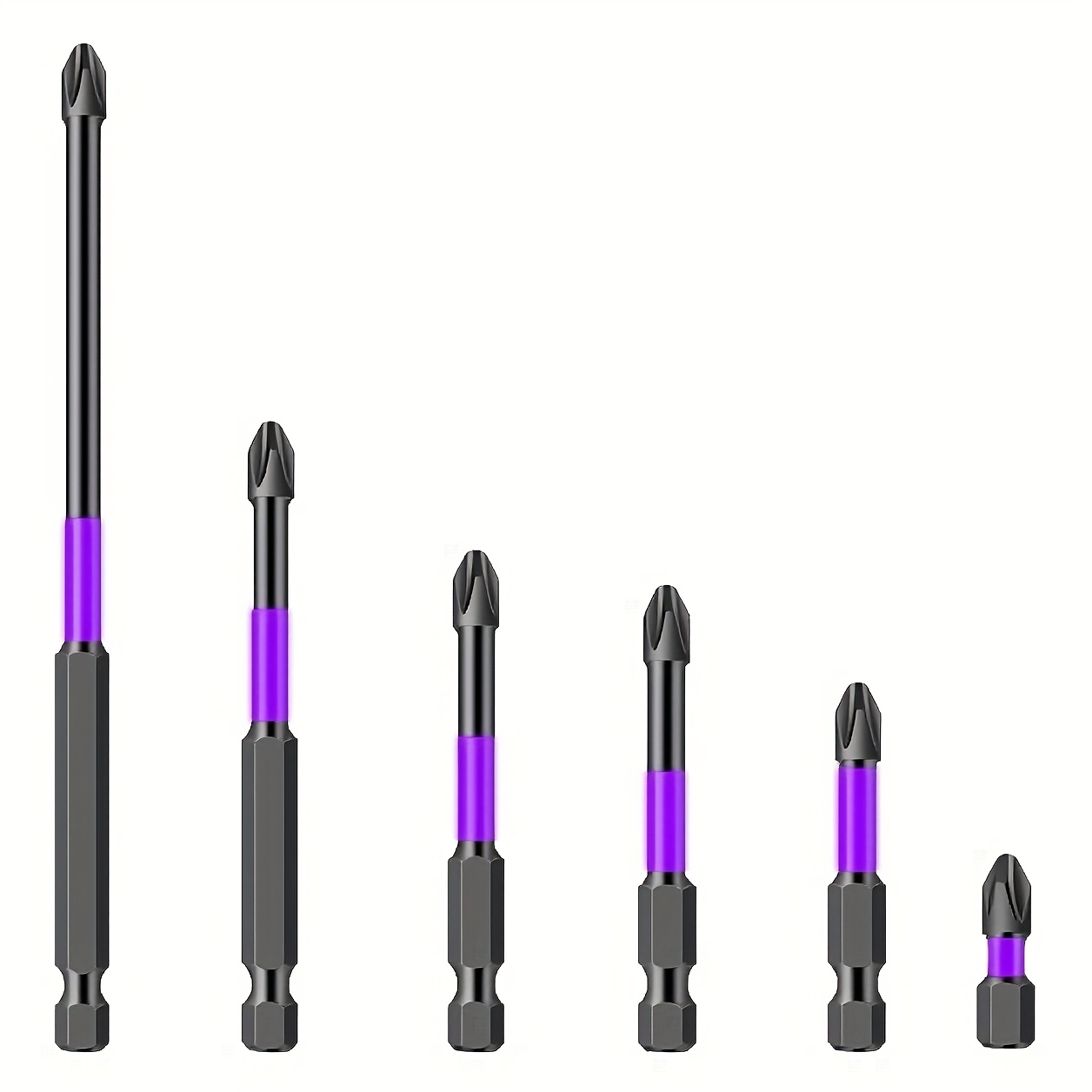 TEMU 6pcs Anti-slip D1 Steel Magnetic Screwdriver Drill Bit Set, Magnetic Screwdriver Bit Set, Magnetic Anti-slip Drill Bit, Quick Change Screwdriver