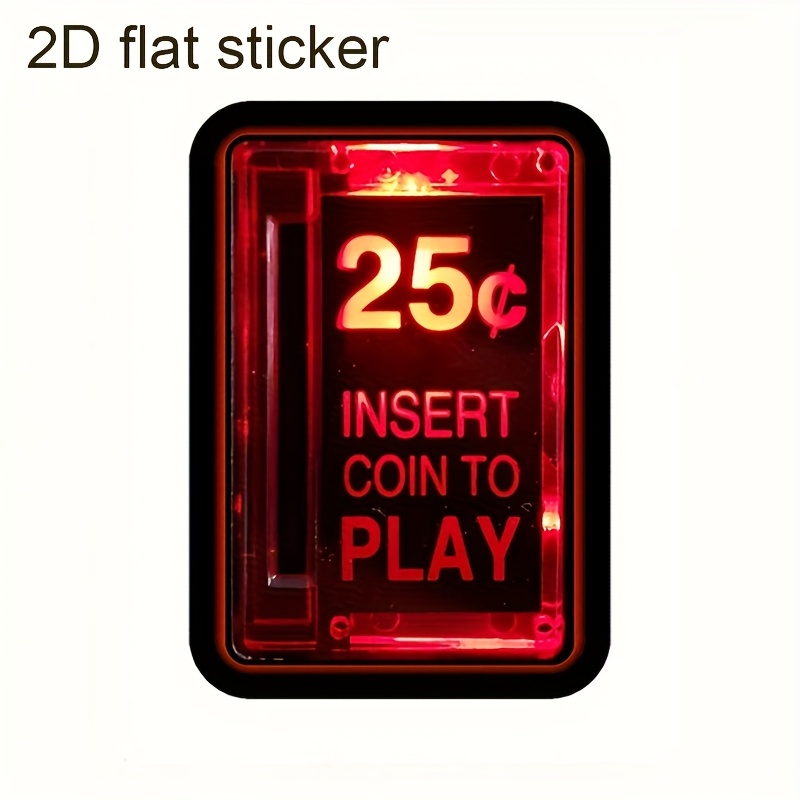 Image of 2d Flat Stickercoin Slot Car Stickers For Laptop Water Bottle Car Truck Van Suv Motorcycle Vehicle Paint Window Wall Cup Toolbox Guitar Scooter Decals Auto Additions