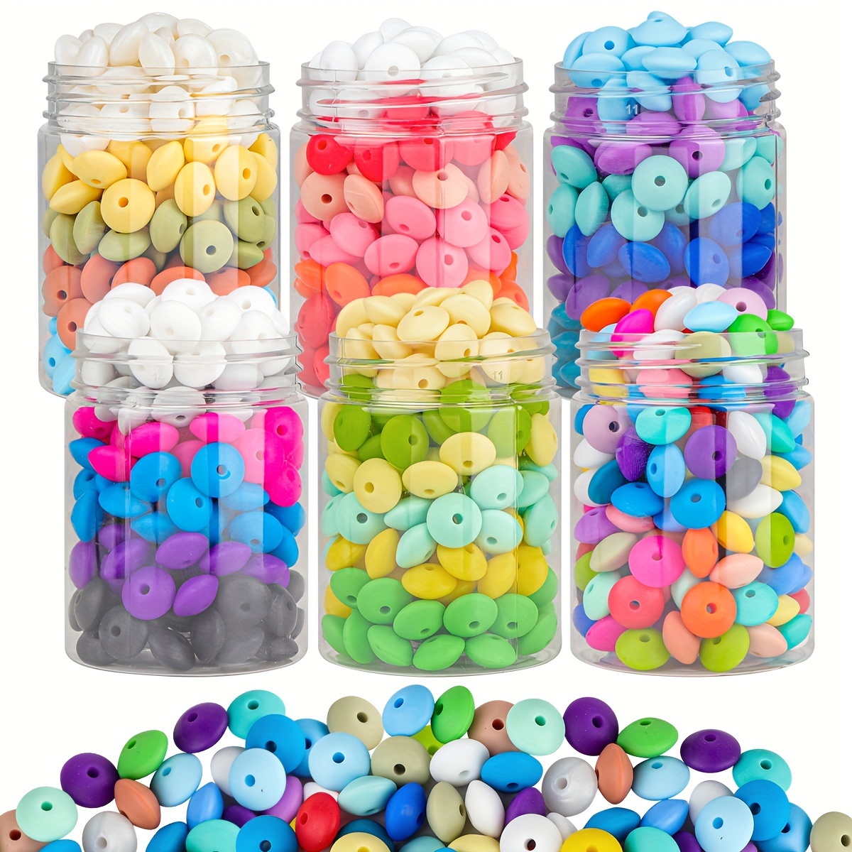 

120pcs/180pcs 12mm Colorful Silicone Beads Set For Diy Jewelry, Keychains, Phone Chains, Pen Decorations, Necklaces, Bracelets, Craft Supplies