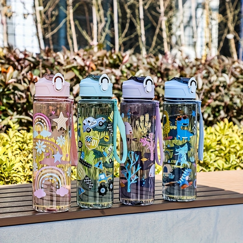 Vestitly Water Bottle With Cute Cartoon Bus Design Removable Fun Toy Water Bottle With