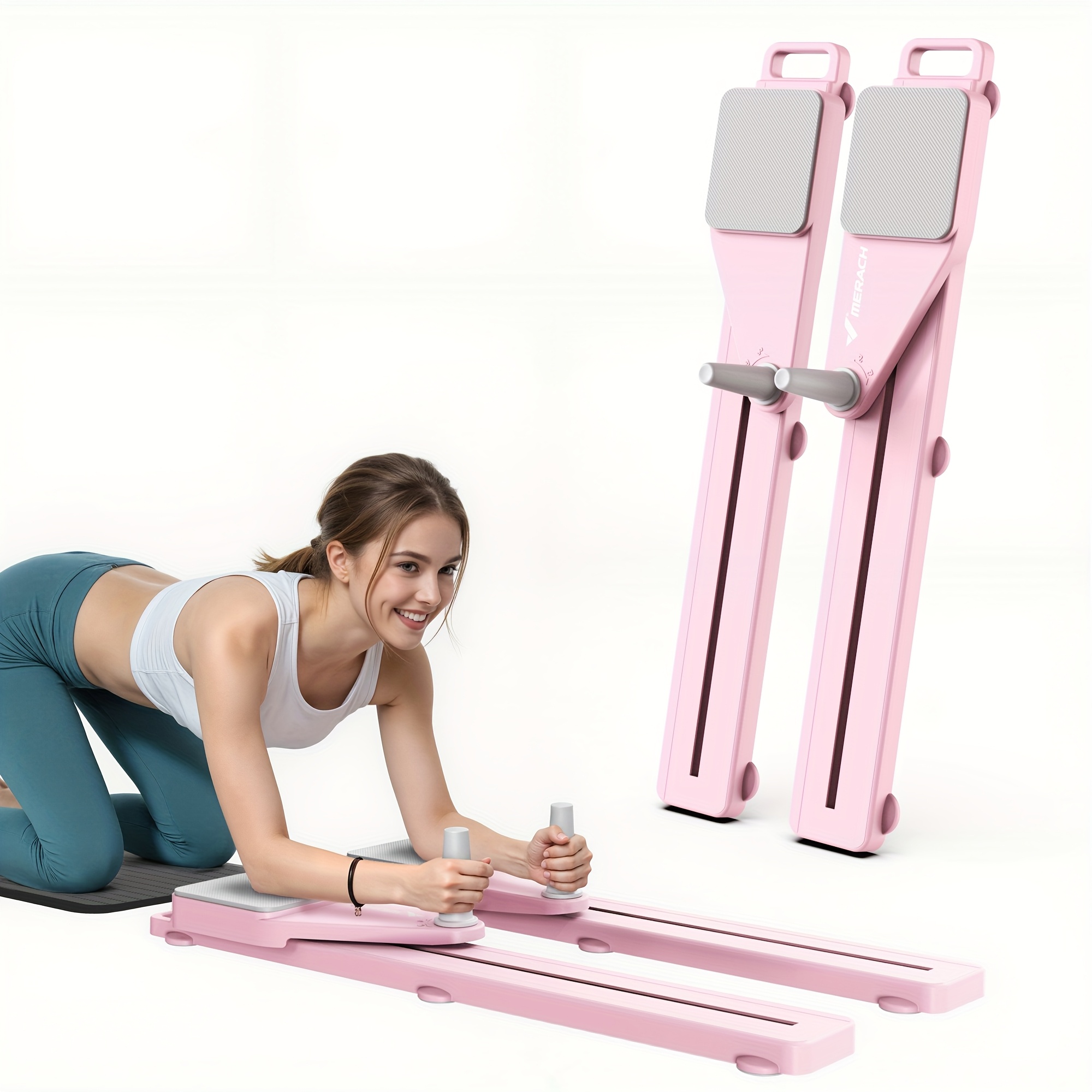 TEMU Tabla de Pilates MERACH, Placa Abdominal Multifuncional, Máquina de Entrenamiento Abdominal Desmontable con Diseño Antideslizante, Reformer de