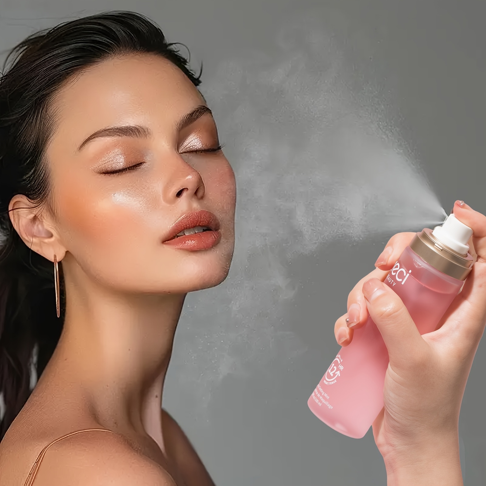 100ml/3. 38fl. Oz Long-lasting Pink Refreshing Oil Control Setting Spray, Waterproof And Sweatproof, Non-fading Makeup, Moisturizing Setting Spray, Toner Setting Spray