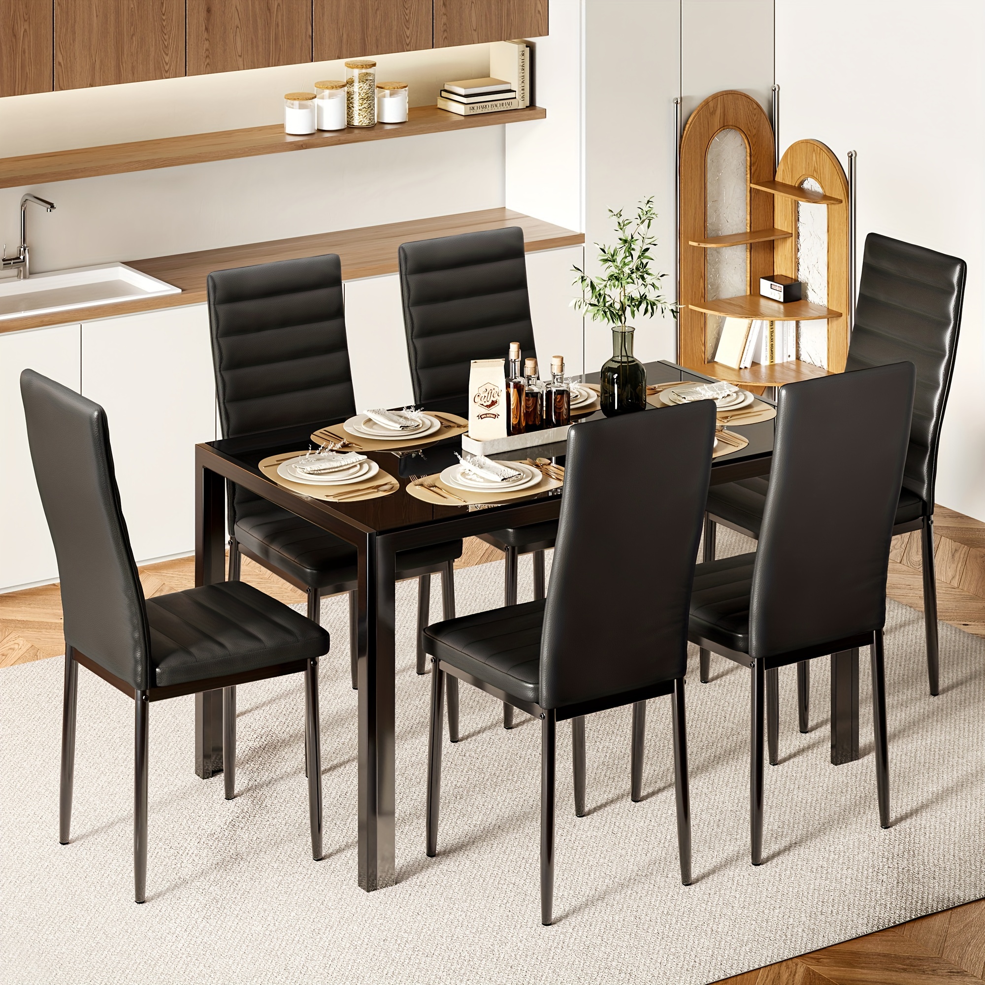 

Dining Table For 6, 7 And Chairs Set For 6 Person, Pu Dining For , ,