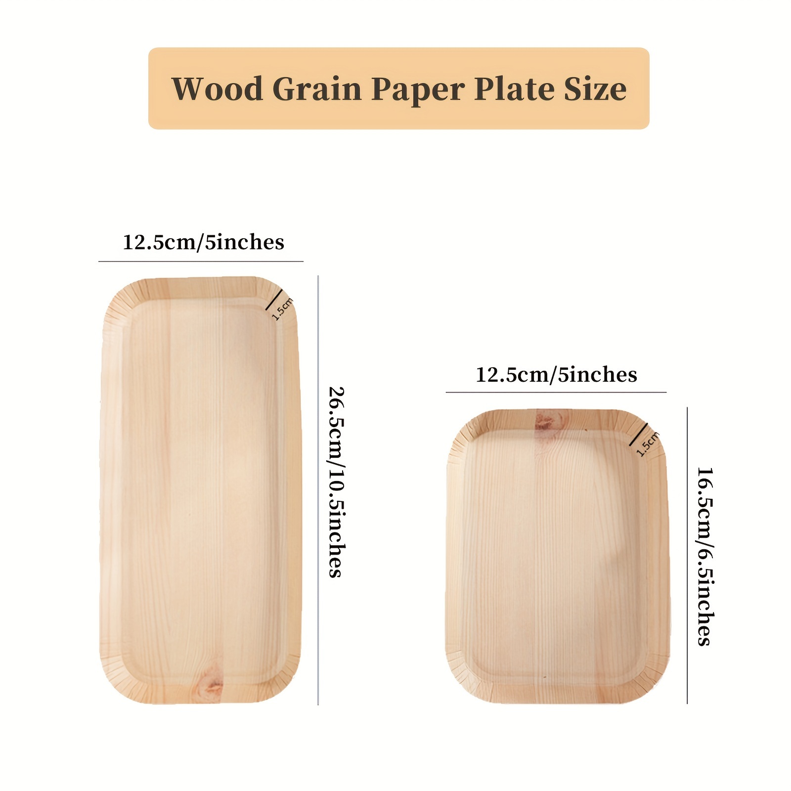 30pack Disposable Palm Leaf Paper Plates Rectangular Party Plates