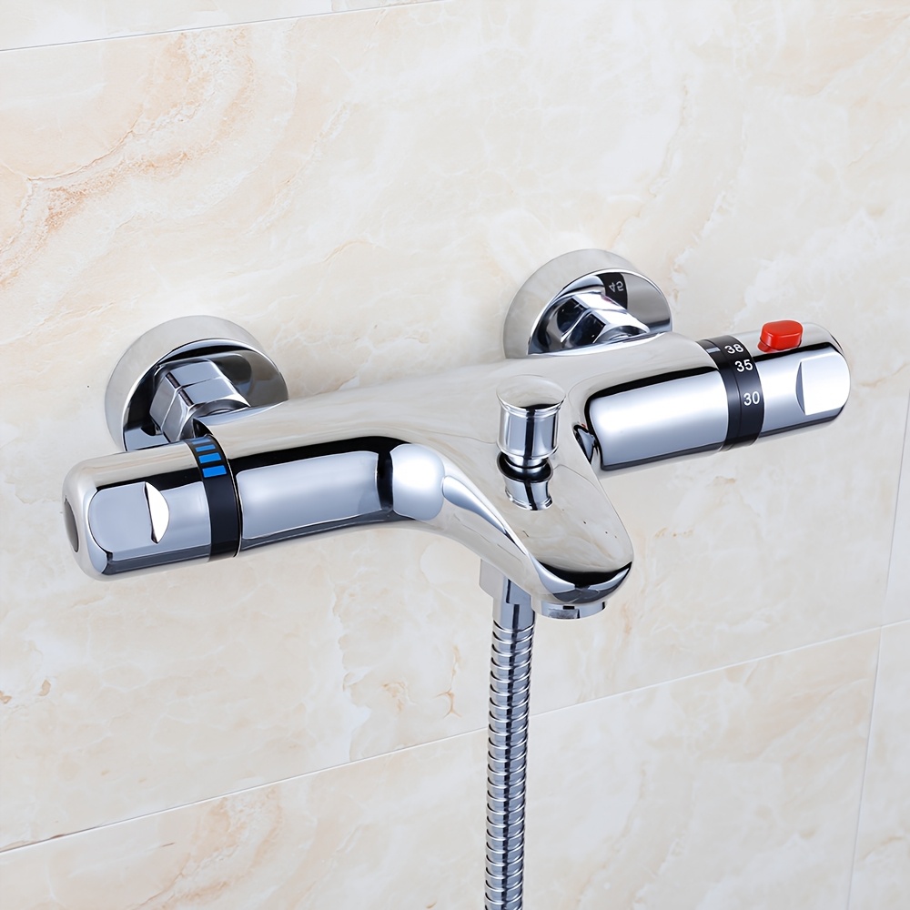 E-shop Thermostatische Badewannenarmatur mit Sicherheitsmaßnahmen, hergestellt aus langlebigem Messing, ideal für Badezimmerdeko und -aufbau