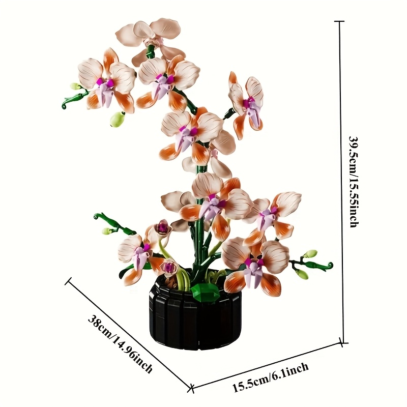 Home Desktop Ornament, Champagne Orchid Puzzle Blocks