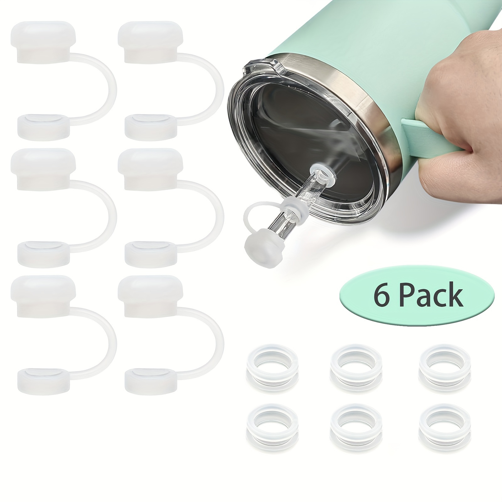 Bouchon anti-fuite en silicone pour gobelet à eau, compatible avec