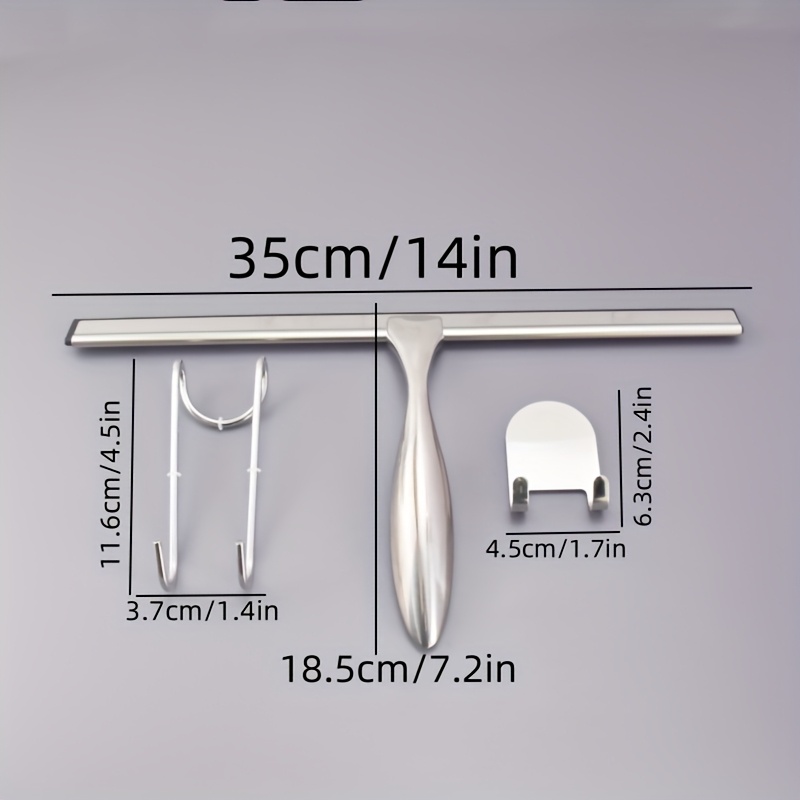 14-inch Silvery Universal Squeegee, Suitable For Shower Doors, Kitchens, Mirrors, And Car Windows, A Streak-free Shower Squeegee